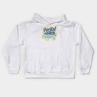 Mental Health Matters - Blue / Mustard Kids Hoodie